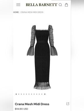 Crana Black Mesh Midi Dress by Bella Barnett